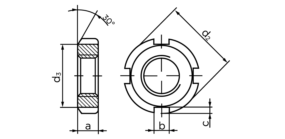 Teknisk tegning af DIN 70852